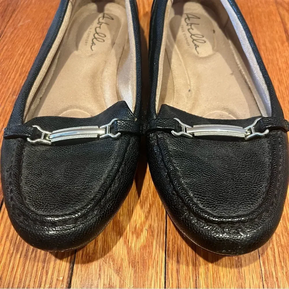 Abella True Comfort SISELY Black Slip on Loafer Driving Shoes Size 8.5